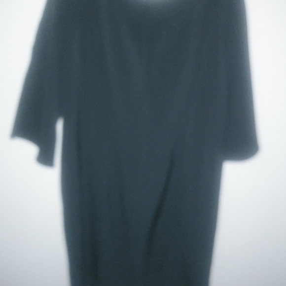 Ashley Graham Beyond 22W Basic Black V-Neck Slit Sleeve Dress New Funeral - Picture 8 of 15